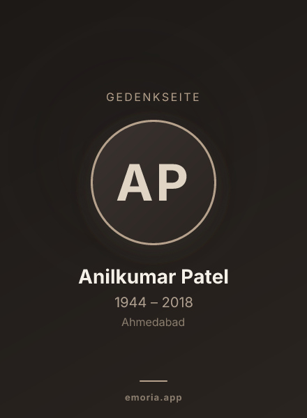 Gedenkportrait von Anilkumar Patel