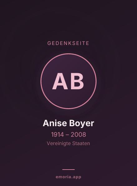 Gedenkportrait von Anise Boyer
