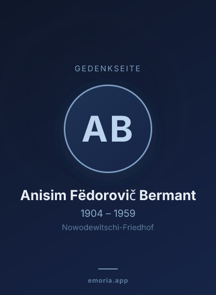 Gedenkportrait von Anisim Fëdorovič Bermant
