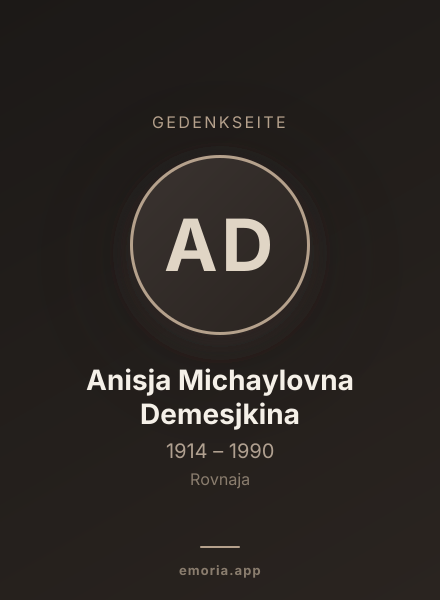 Gedenkportrait von Anisja Michaylovna Demesjkina