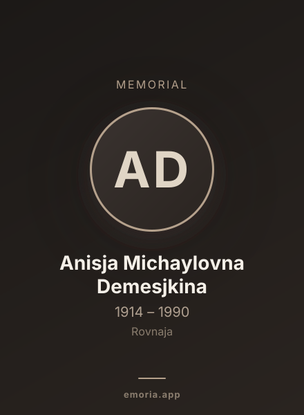 Memorial portrait of Anisja Michaylovna Demesjkina