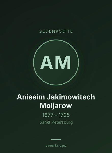 Gedenkportrait von Anissim Jakimowitsch Moljarow