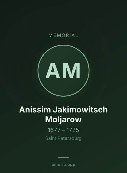 Memorial portrait of Anissim Jakimowitsch Moljarow
