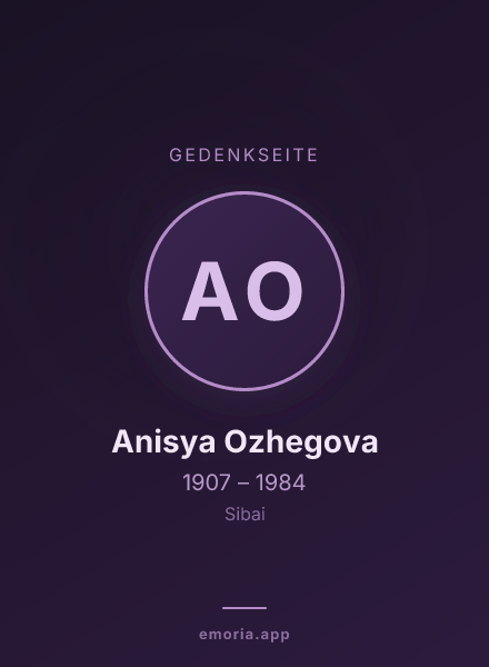 Gedenkportrait von Anisya Ozhegova