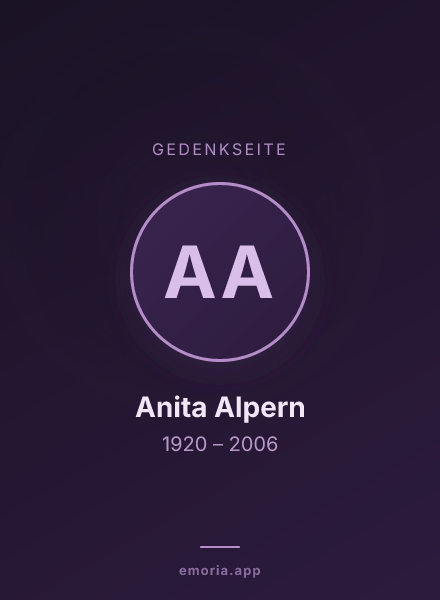 Gedenkportrait von Anita Alpern