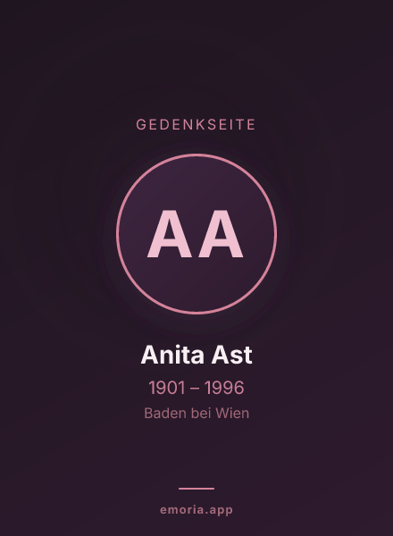 Gedenkportrait von Anita Ast