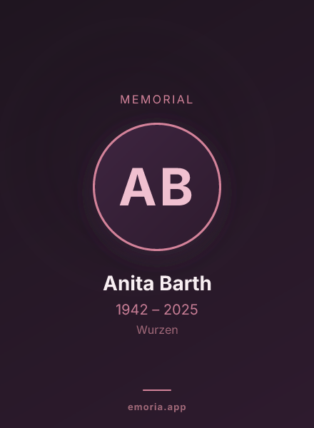 Memorial portrait of Anita Barth