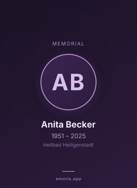 Memorial portrait of Anita Becker