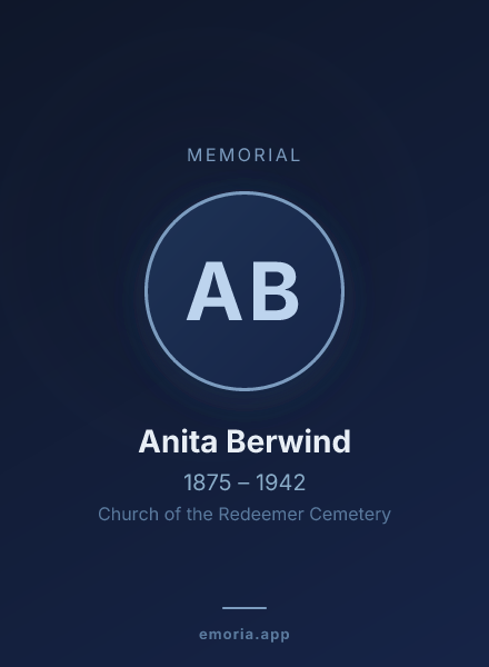 Memorial portrait of Anita Berwind