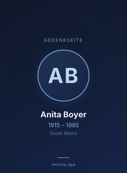 Gedenkportrait von Anita Boyer