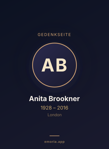 Gedenkportrait von Anita Brookner