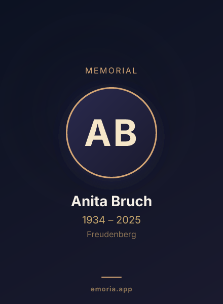 Memorial portrait of Anita Bruch