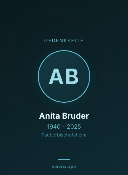 Gedenkportrait von Anita Bruder