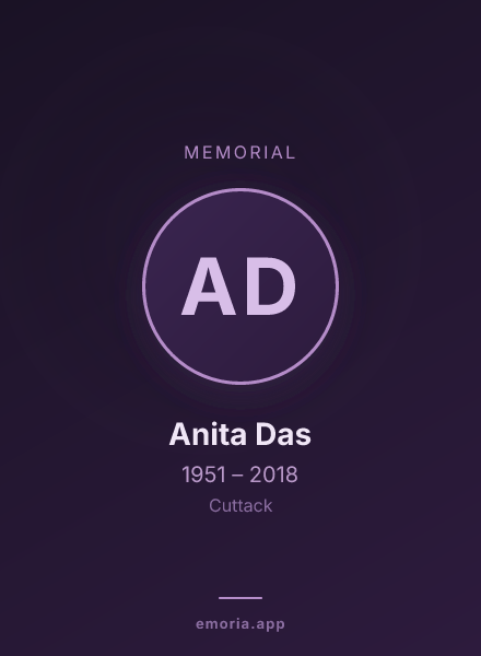 Memorial portrait of Anita Das