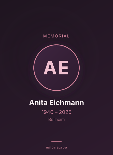 Memorial portrait of Anita Eichmann