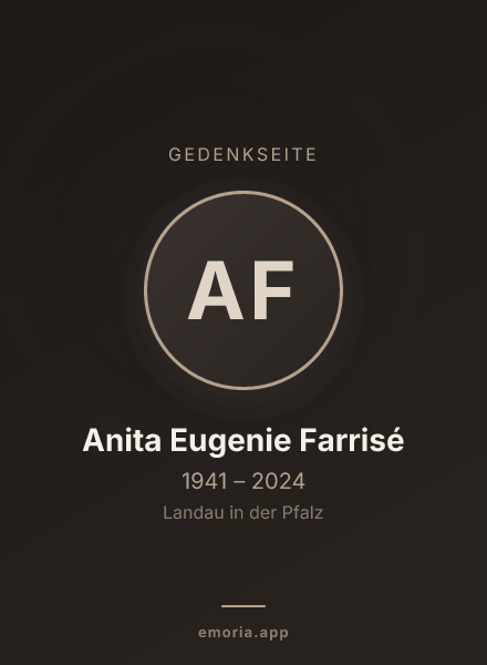 Gedenkportrait von Anita Eugenie Farrisé