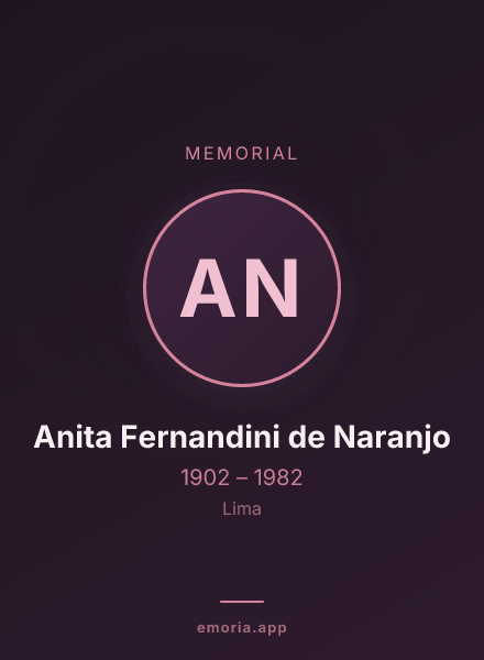 Memorial portrait of Anita Fernandini de Naranjo