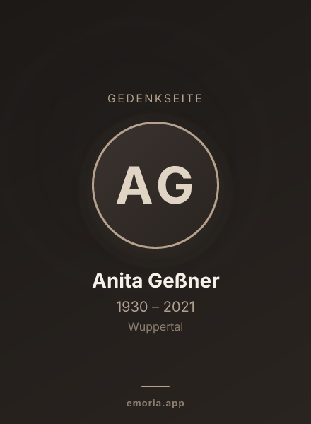 Gedenkportrait von Anita Geßner