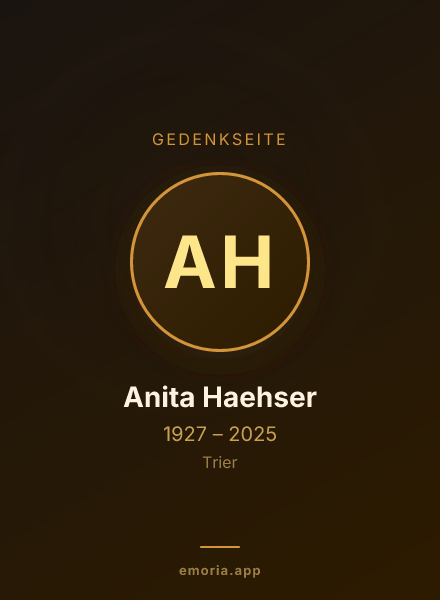 Gedenkportrait von Anita Haehser