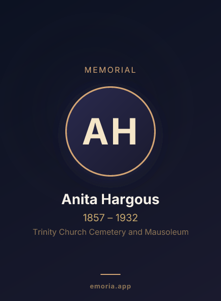Memorial portrait of Anita Hargous
