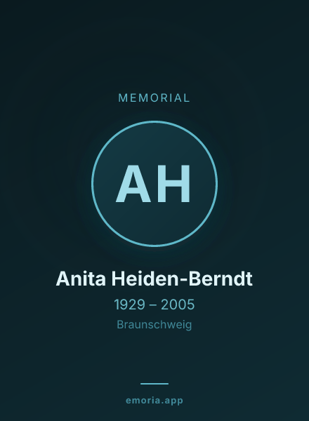 Memorial portrait of Anita Heiden-Berndt