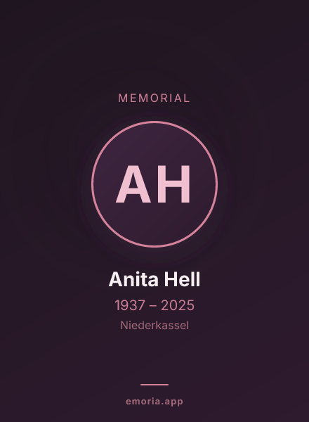 Memorial portrait of Anita Hell