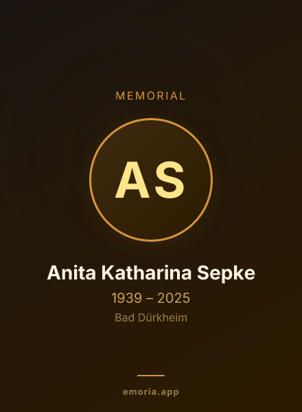 Memorial portrait of Anita Katharina Sepke