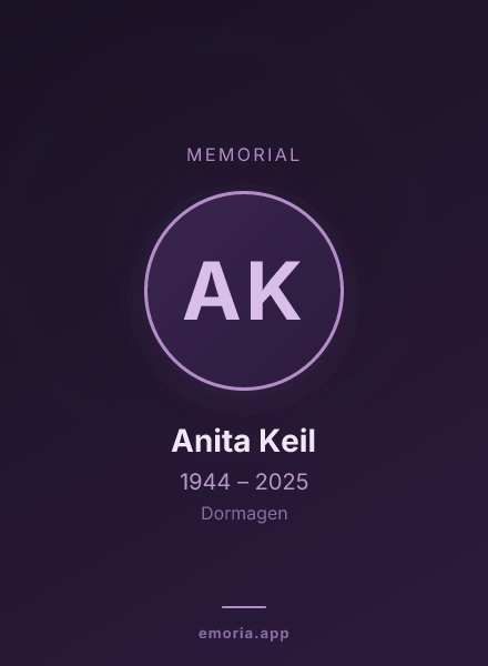 Memorial portrait of Anita Keil