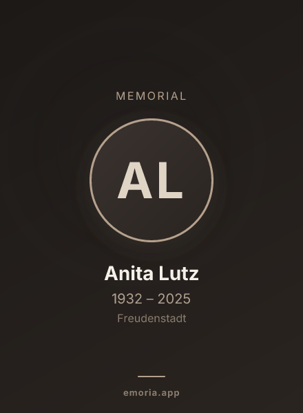 Memorial portrait of Anita Lutz