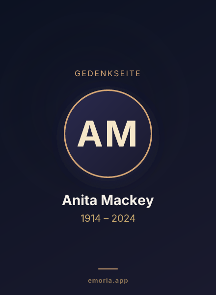 Gedenkportrait von Anita Mackey