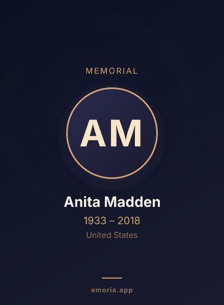 Memorial portrait of Anita Madden