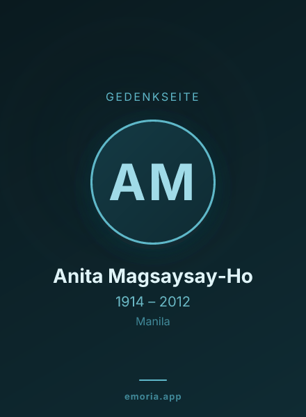 Gedenkportrait von Anita Magsaysay-Ho