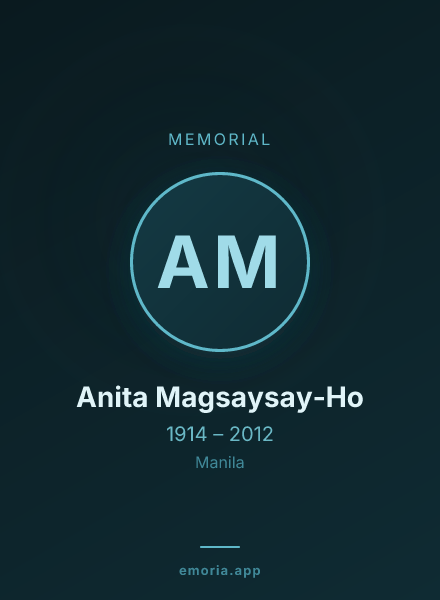 Memorial portrait of Anita Magsaysay-Ho