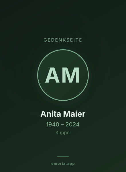 Gedenkportrait von Anita Maier