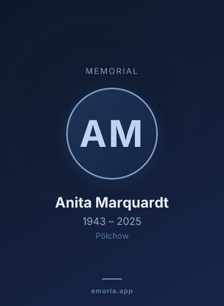 Memorial portrait of Anita Marquardt