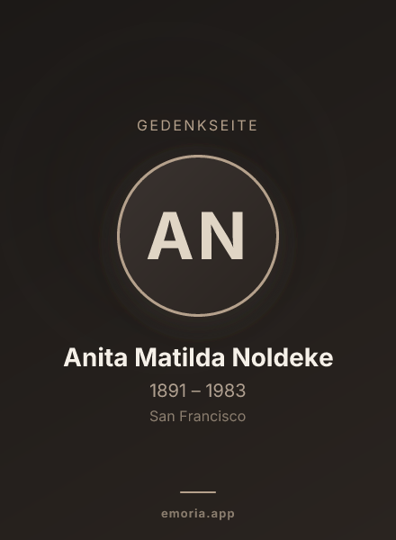Gedenkportrait von Anita Matilda Noldeke