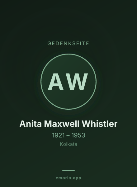 Gedenkportrait von Anita Maxwell Whistler