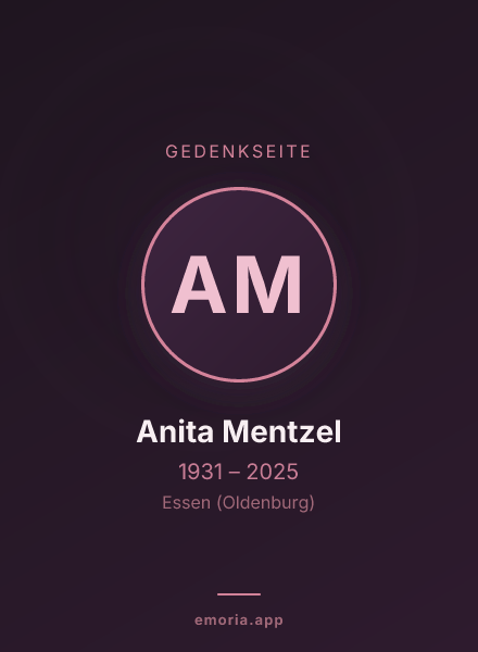 Gedenkportrait von Anita Mentzel