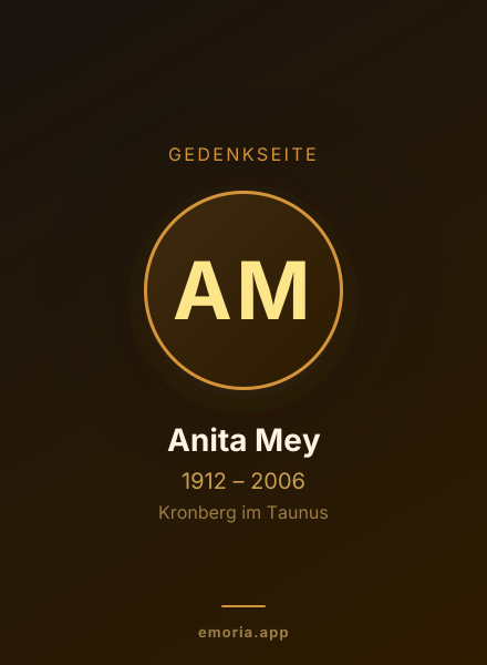 Gedenkportrait von Anita Mey