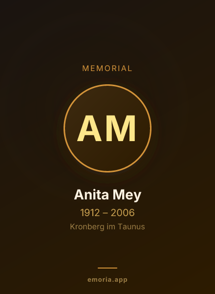 Memorial portrait of Anita Mey