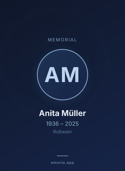 Memorial portrait of Anita Müller