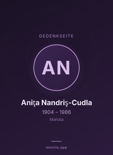 Gedenkportrait von Aniţa Nandriş-Cudla