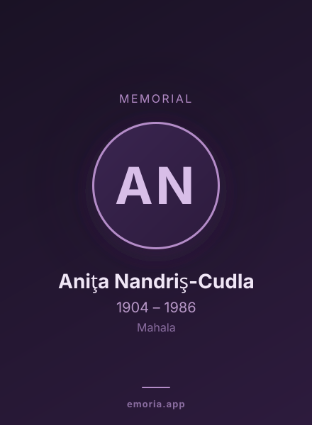 Memorial portrait of Aniţa Nandriş-Cudla