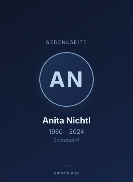 Gedenkportrait von Anita Nichtl