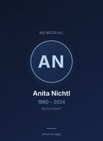 Memorial portrait of Anita Nichtl