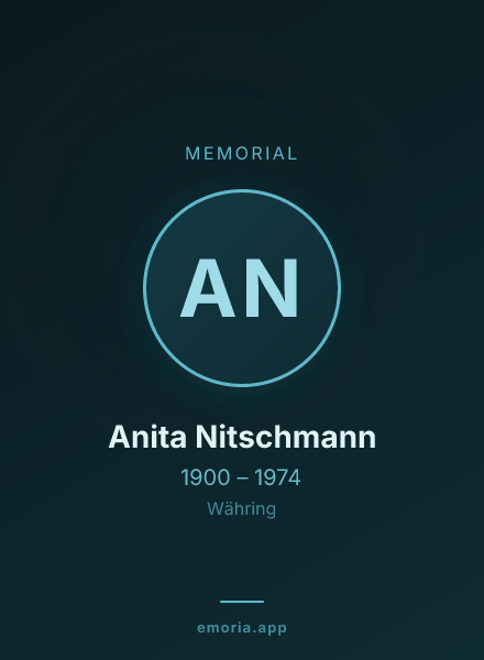 Memorial portrait of Anita Nitschmann