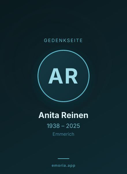 Gedenkportrait von Anita Reinen