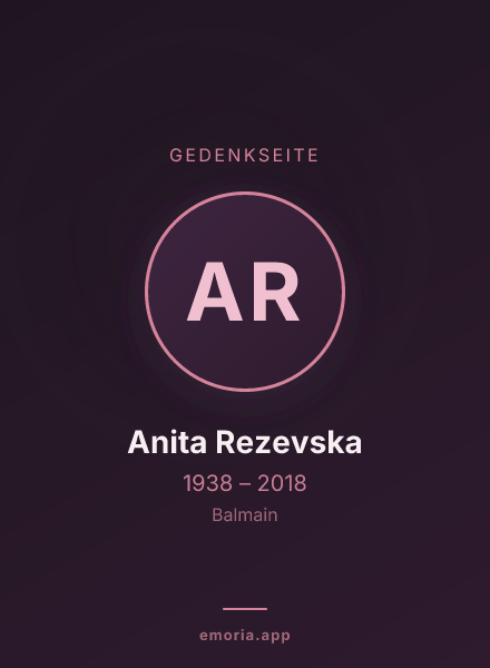 Gedenkportrait von Anita Rezevska