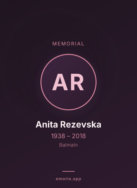 Memorial portrait of Anita Rezevska