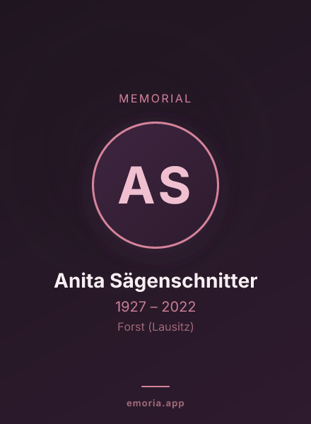 Memorial portrait of Anita Sägenschnitter